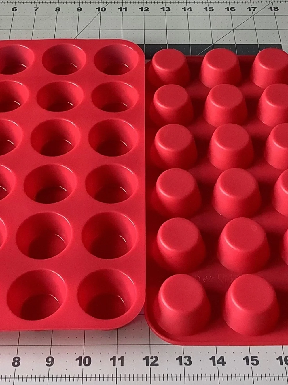 Set of 2 Silicone Mini Cupcake Muffin Pans 24-Cavity Baking Molds Pink